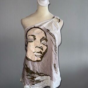 Caren Sport Graphic One Shoulder Top